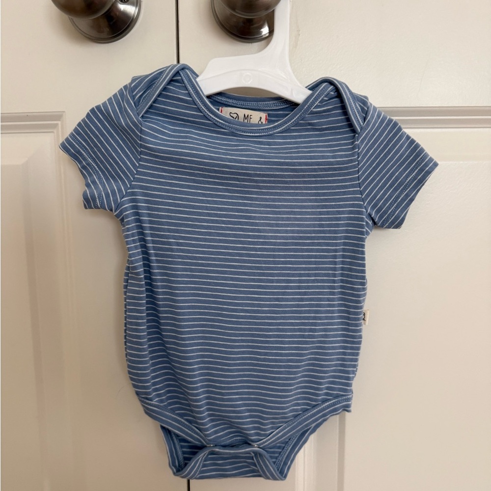 Me & Henry Blue Striped Baby Onesie